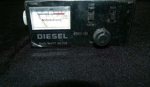 DIESEL POWER/SWR/WATT METER console box MODEL 360-136 tester analog needle gauge