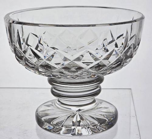 Signed Waterford Hand Cut glass compote Lismore Irish Crystal
