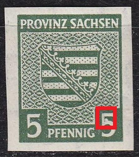 GERMANY Alliiert SBZ [Provinz Sachsen] MiNr 0068 X II ( **/mnh ) Plattenfehler
