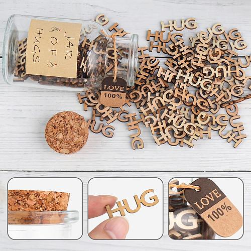 Jar of HugHugs to Give Those You Miss GiftWooden Cutout Letters Hugs for DIY ...