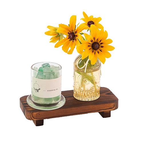 Wood Risers for Decor Display Bathroom Counter Sink Decor Dish Soap Tray Wood...