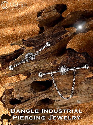 OUFER Industrial Piercing Jewelry 316L Surgical Steel Industrial Earrings Cle...