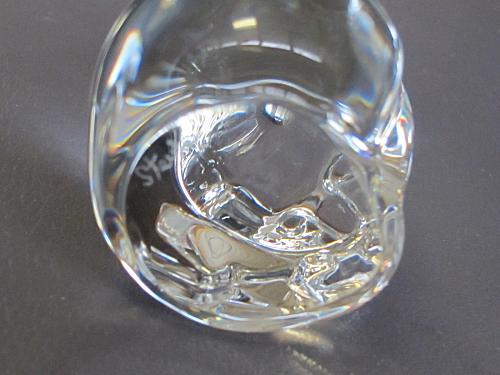 Steuben Signed Glass hand cooler