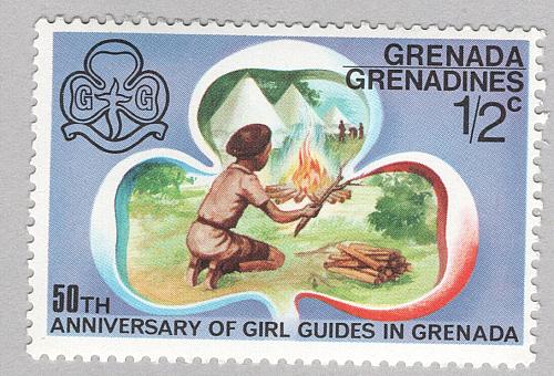 Grenada Unused Girl Scouts purple 1/2 cent (BP88624)