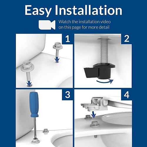 CHURCH Toilet Seat Easy Clean Hinges Release for Deep Cleans Durable Enameled...