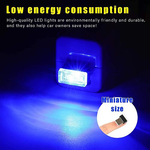 Augeny 4 PCS USB LED Car Interior Atmosphere Lamp Plug-in USB Decor Night Lig...
