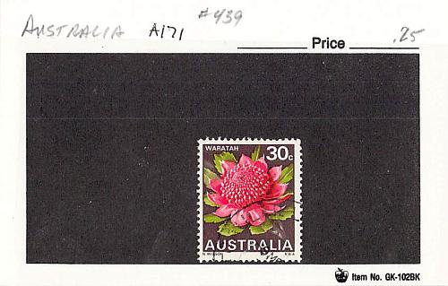 Australia 439 Used Waratah Flower 1 1968 (SC0_480)