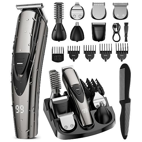 SHPAVVER Beard Trimmer for Men 17-Pc Set Rechargeable Hair Clippers Kit with ...