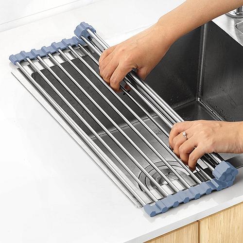 MECHEER Over The Sink Dish Drying Rack Roll Up Dish Drying Rack Kitchen Dish ...