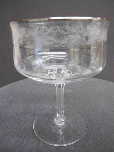 Lenox Moonspun Platinum Crystal dessert Made in USA Mt Pleasant PA mouth blown