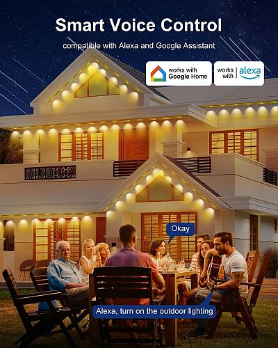 Nexillumi Permanent Outdoor Lights for House 100ft Smart RGB Plus IC Outside ...