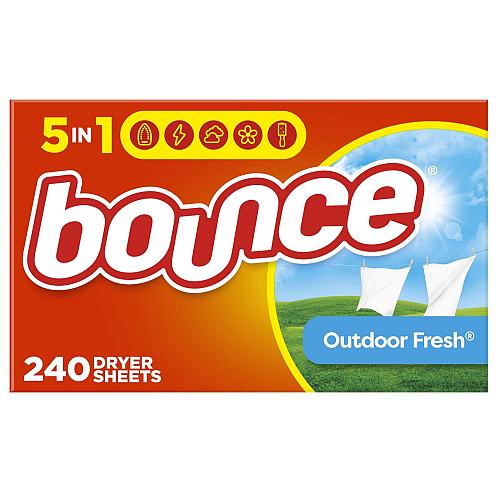 Bounce Dryer Sheets Laundry Fabric Softener Outdoor Fresh Scent 240 Count