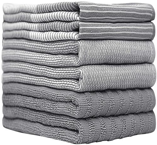 Premium Kitchen Towels 20”x 28” 6 Pack | Large Cotton Kitchen Hand Towel | Fl...
