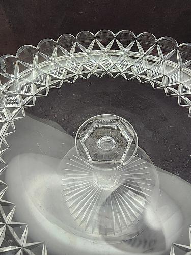 American Brilliant Period Cut Glass compote, Antique c11925