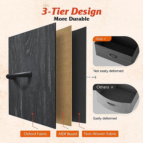 WLIVE Dresser for Bedroom with 10 Fabric Drawers Tall Chest Organizer Units f...