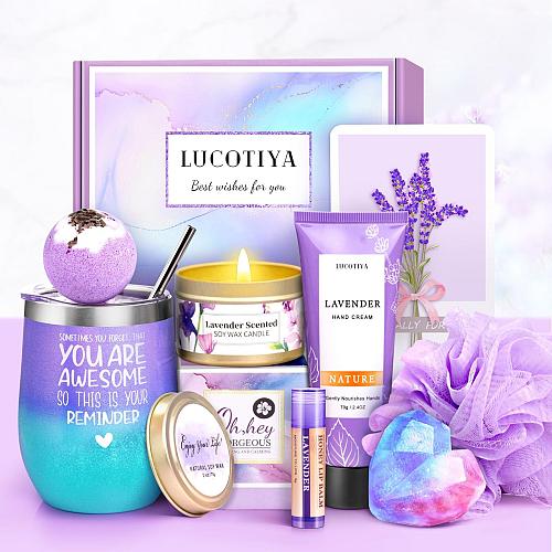 LUCOTIYA Gifts for Women Christmas Gift Basket for Women Birthday Wine Tumble...