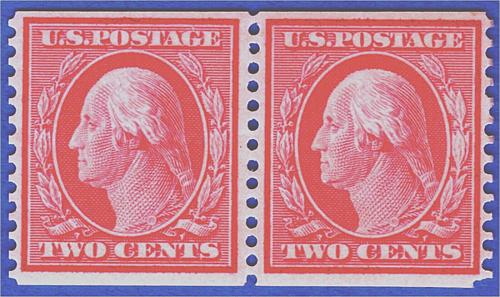 photo generic - USA 2c Washington (1908-1922) 2 cents postage stamp pair stamps