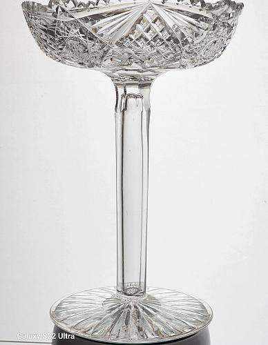 American Brilliant Period Cut Glass compote, Antique c241