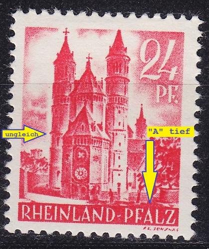 GERMANY Alliiert Franz. Zone [RheinlPfalz] MiNr 0008 yv III ( **/mnh )