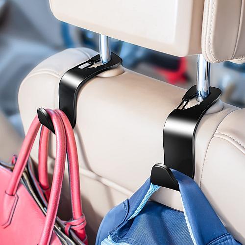 4 Pack Car Back Seat Headrest Hook Hanger for Purse Grocery Bag Handbag Hat