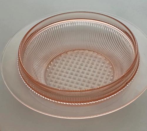 Depression Glass Jeannette pink butter dish with lid