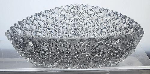 ABP bowl triangle Russian hand cut glass flashy tg125