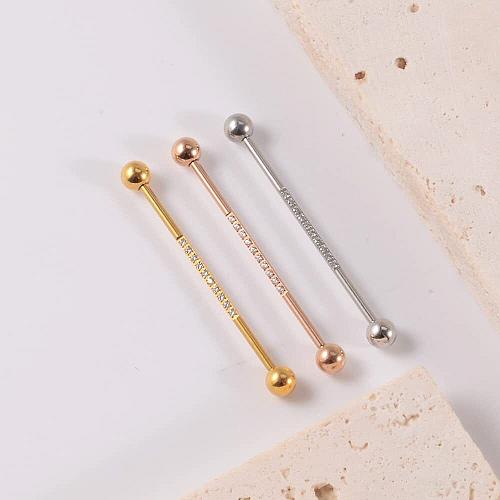 Niaspi 14G CZ Industrial Barbell Earrings for Women Men Surgical Steel Cubic ...