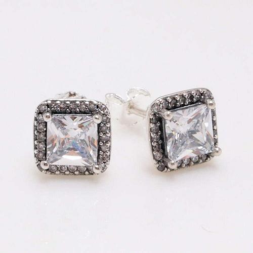 Geometric Square Diamond Design Exquisite Earrings