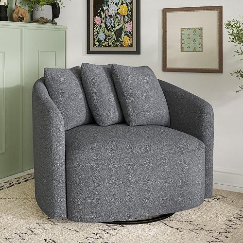 Beautiful Drew Chair by Drew Barrymore Charcoal Boucle