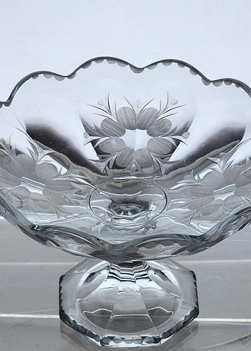 Heisey cut glass compote