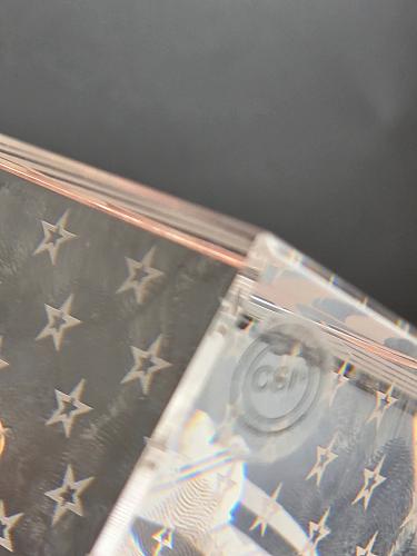 Glass art optical sculpture stars and strpes