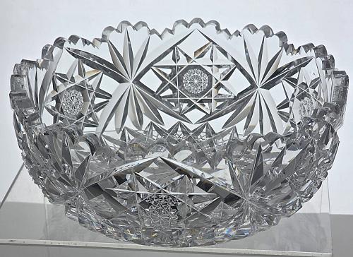 ABP cut glass blown blank Hawkes bowl American brilliant period 1886 -1915 bob62