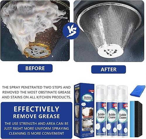 SWAGGIFT 100ML*3PCS Foaming Heavy Oil Stain CleanerAll-Purpose Rinse-free Kit...