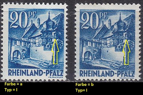 GERMANY Alliiert Franz. Zone [RheinlPfalz] MiNr 0007 yv a,b I ( **/mnh )