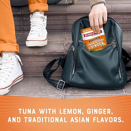 Bumble Bee Lemon Sesame & Ginger Seasoned Tuna 2.5 oz Pouches Pack of 12 - Re...