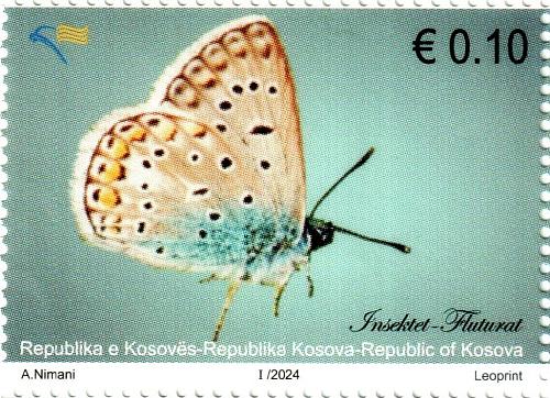 Kosovo Stamps 2024 (Reprint 2012). Fauna: Butterfly. Definitive MNH