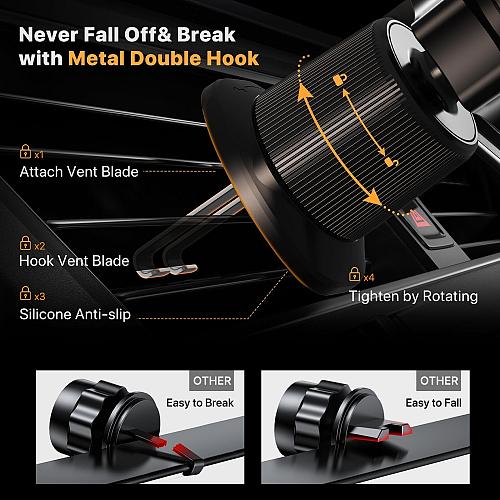 Miracase Phone Holders for Your Car with Metal Hook Clip Air Vent Cell Phone ...