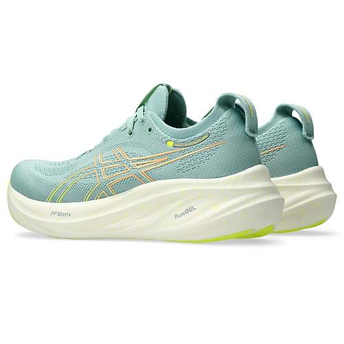 ASICS Women's Gel-Nimbus 26 Running Shoes 7 Light Celadon/Safety Yellow