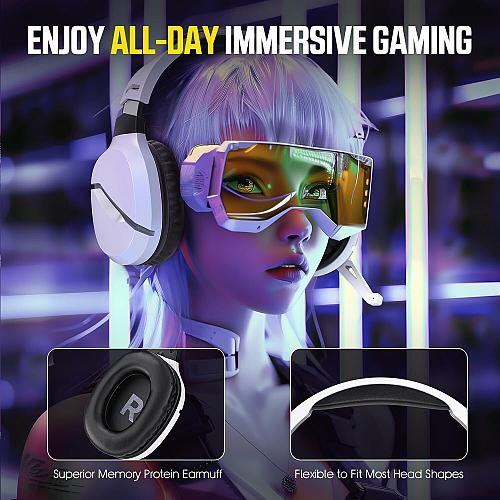WolfLawS Wireless Gaming Headset with Noise Canceling Microphone for PS5 PC P...