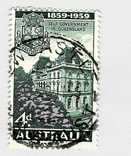 Australia Building green 1959 four cents Used (BP89922)