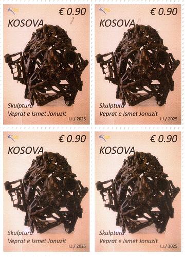 Kosovo Stamps 2025. Ismet Jonuzi - Sculptor. Art. Block of 4 Definitive 0.90 MNH