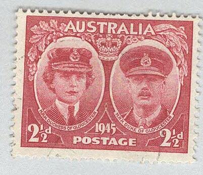 Australia Royal couple 2 1/2 red 1945 Used (BP90307)