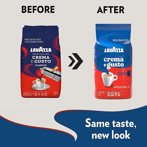 Lavazza Crema E Gusto Whole Bean Coffee 2.2LB Bag Full-bodied creamy dark roa...