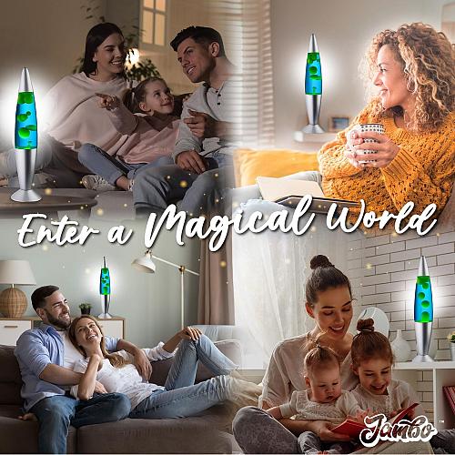 JAMBO 16" Beautiful Lamp- The Upgraded Motion Lamp- Blue with Yellow/Green Wa...