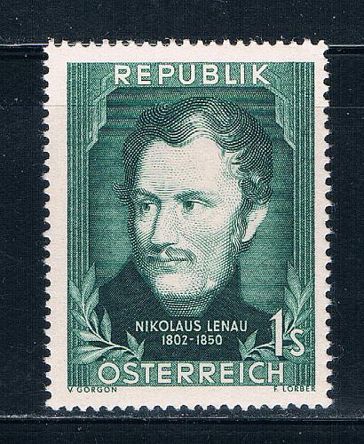 Austria 582 Unused Portrait Nikolaus Lenau 1952 CV 7.00 (A0235)