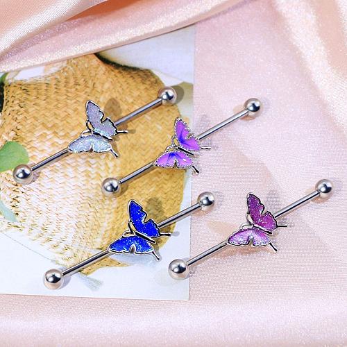 Jewseen Industrial Barbell 14g Industrial Rings Butterfly Industrial Bar Body...