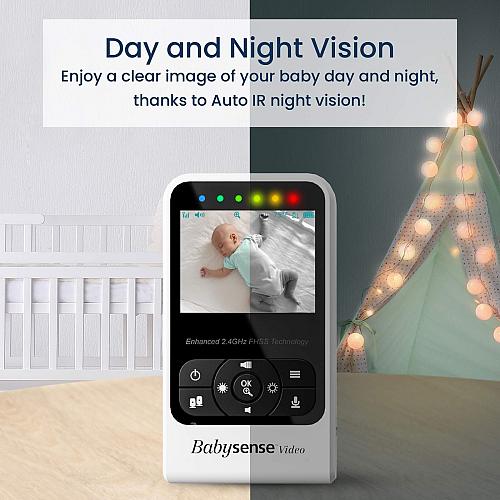 Babysense New Video Baby Monitor with Camera and Audio Long Range Room Temper...