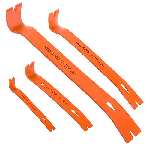 NOEAIKE 4-Pack Flat Pry Bar Set 5.5"/7.5"/9.5"/15" Crowbar with Nail PullerUt...