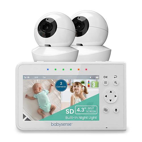 Babysense Baby Monitor with 2 Cameras and Audio 4.3" Non Wifi Baby Monitor Du...