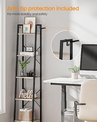 Hzuaneri Ladder Shelf Bookshelf Bookcase Freestanding Corner Storage Shelve w...